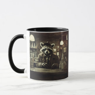Post apocalyptic bar and raccoon mug