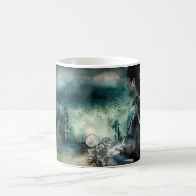 Post-Apocalyptic Biker Girl Mug (Center)