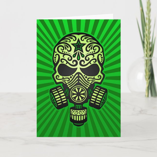 Post Apocalyptic Sugar Skull, green Card (Front)