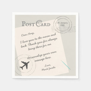 Post Card custom message personal love note Napkin
