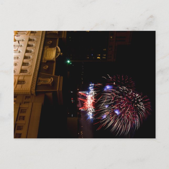 Post Card: Dayton Fireworks (Red, White, & Blue) Postcard (Front)