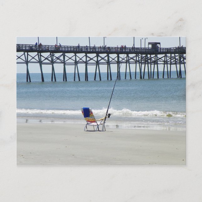 Post card fishing at Oak Island Beach (Front)