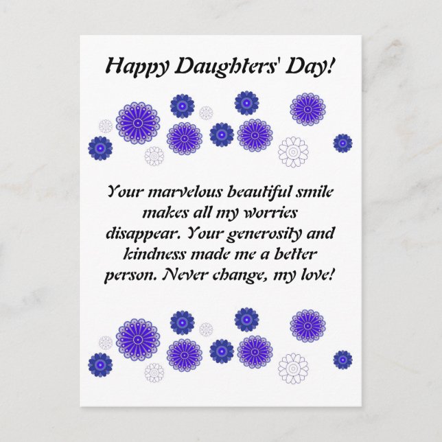 Post card for daughters day present (Front)