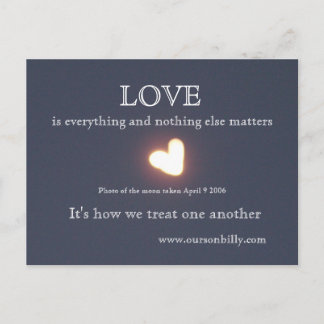 Post card Heart shaped moon.