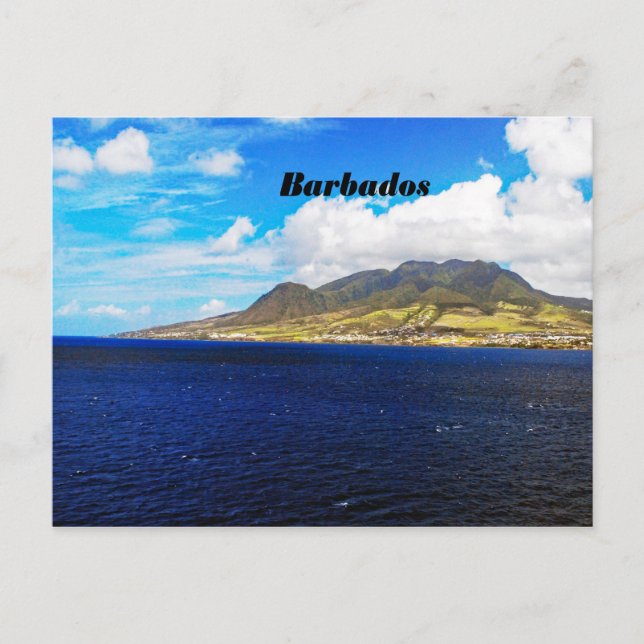 Post card of a mountain in Barbados (Front)
