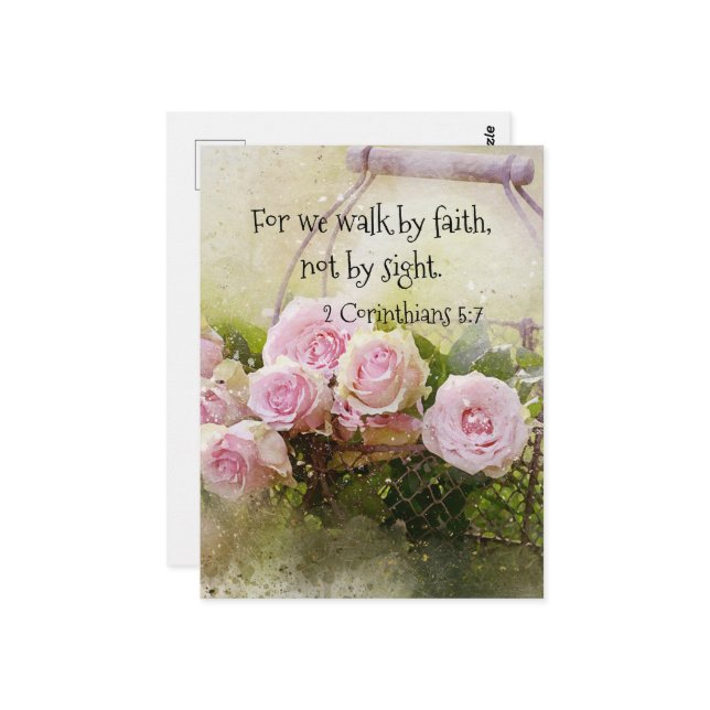 Post Card Walk By Faith Not Sight Scripture (Front/Back In Situ)