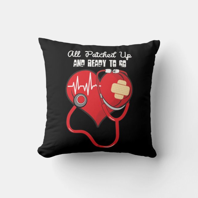 Post  Heart Surgery  Bypass Recovery Ready To Go Throw Pillow (Front)