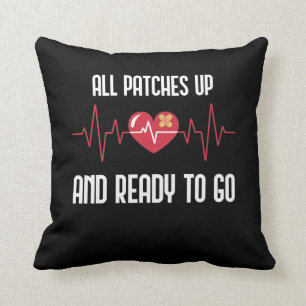 Post Heart Surgery Get Well Bypass Recovery Throw Pillow