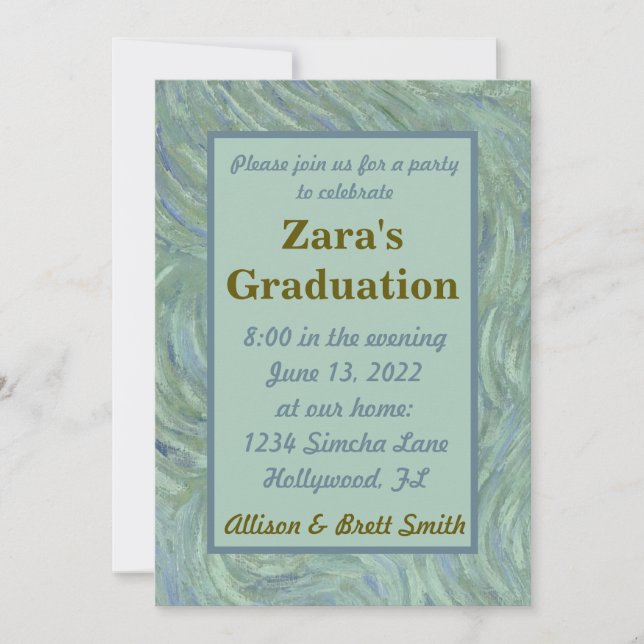 Post Impressionist Graduation Invitation (Front)