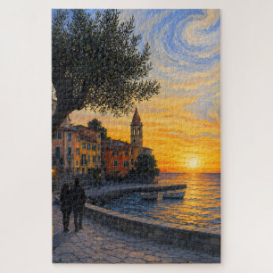 Post-Impressionist Style Italian Sunset Puzzle