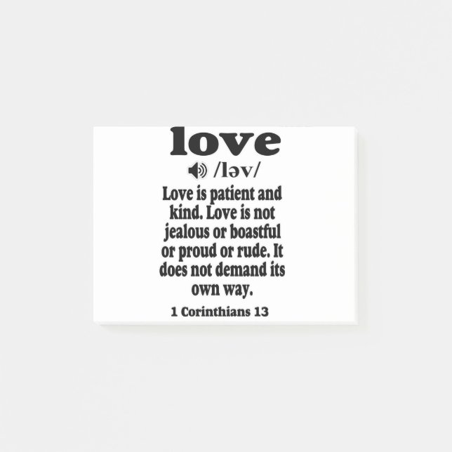 Post-it® 1 Corinthiens 13 L'amour est patient et gentil (Devant)
