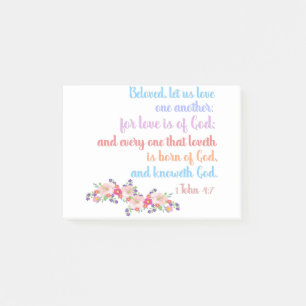 Post-it® 1 John 4:7 Bible Verr Rainbow Text