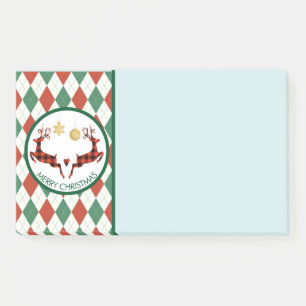 Post-it® 2 Cerfs Plaid Sauter sur un Motif Jacquard Rustiqu
