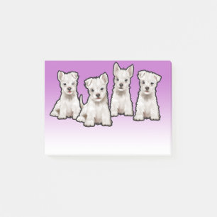 Post-it® 4 Pups mousseux violets larges de Westy Blocage de