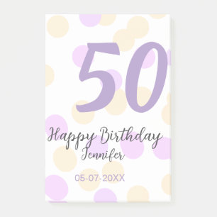 Post-it® 50e anniversaire ajouter nom date violet orange po