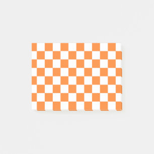 Post-it® À damiers orange et blanc