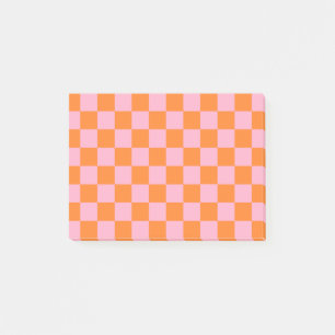 Post-it® à damiers orange et rose