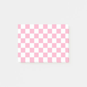 Post-it® à damiers rose et blanc