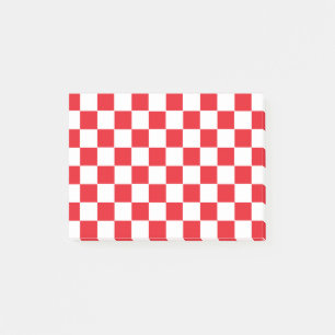 Post-it® à damiers rouge et blanc