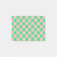 à damiers vert et rose