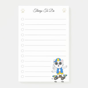 Post-it® À faire Liste et mignonne Patinage Chat Post-it No