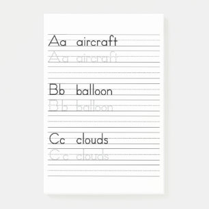 Post-it® ABC écrivant le bloc - notes de fiche de travail
