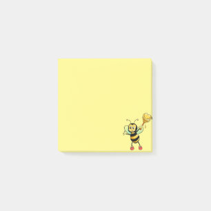 Post-it® Abeille à miel mignonne moderne sur fond jaune