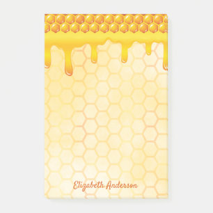 Post-it® Abeille d'abeille dorée nom de goutte de miel moti
