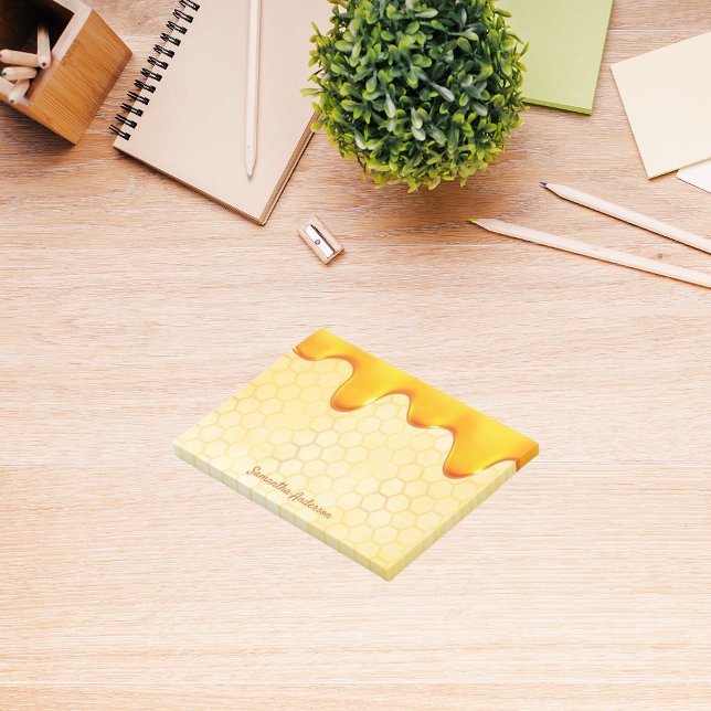 Post-it® Abeille d'abeille dorée nom de goutte de miel moti (Créateur téléchargé)