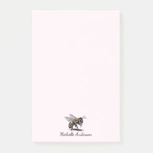 Post-it® Abeille Rose Personnalisée Moderne et Branchée