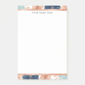 Post-it® Abstract Floral with Rose Gold Border