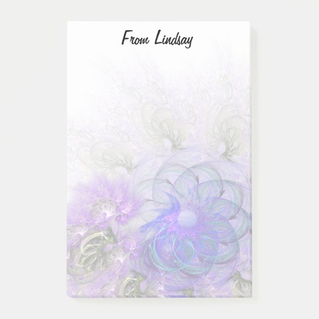 Post-it® Abstrait Lacy Floral Design Purple Blue Personnali (Devant)