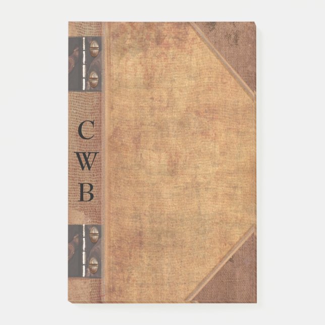 Post-it® Addison Vieux Livre Cool Monogramme (Devant)