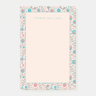 Post-it® Additionnez votre   nommé Teal et art populaire de