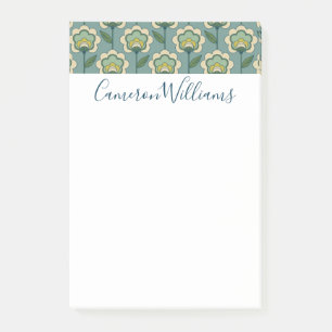 Post-it® Additionnez votre   nommé Teal et motif floral