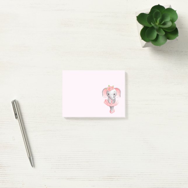 Post-it® Adorable Ballerina Elephant En Pointe (Bureau)