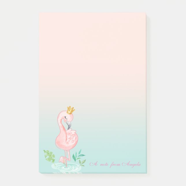Post-it® Adorable Couronne de Flamant rose rose mou (Devant)