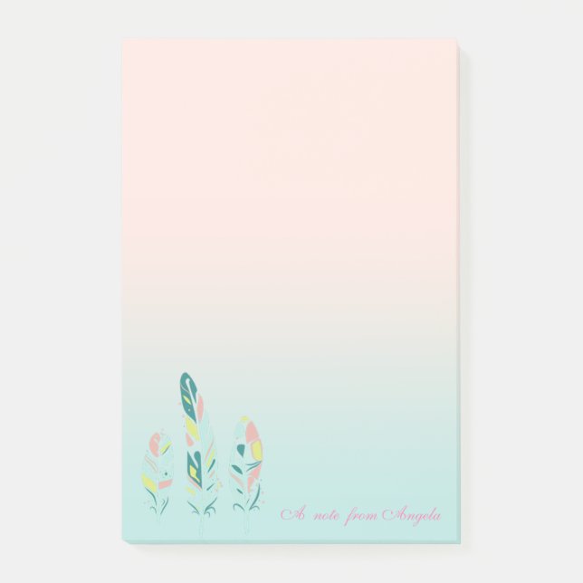Post-it® Adorable mignonne Fille Plumes modernes (Devant)