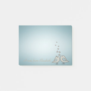 Post-it® Adorable Mignonne Oiseaux En Amour -Personnalisé