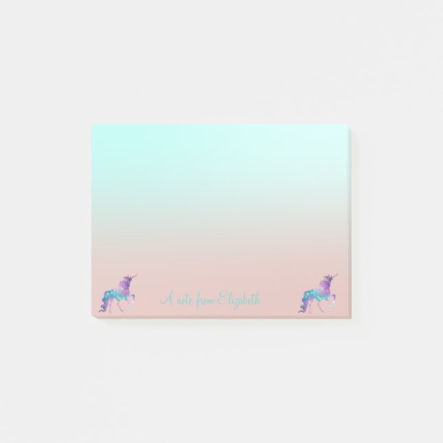 Post-it® Adorable Unicorne, Ombre - Personnalisé (Devant)