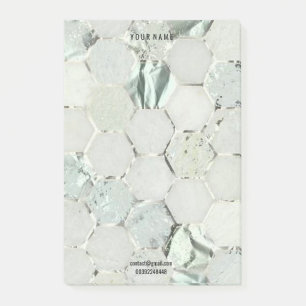 Post-it® Adresse de nom de lux d'argent de vert de menthe