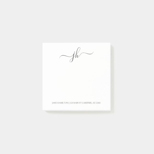 Post-it® Adresse monogramme minimale (Devant)