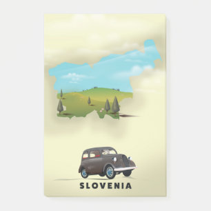 Post-it® Affiche de voyage carte illustrée de Slovénie