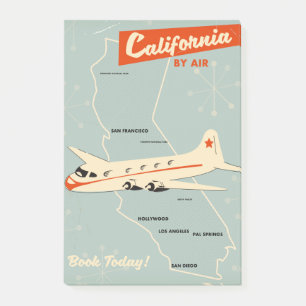 Post-it® Affiche de voyage "par avion" en Californie de sty