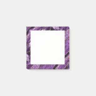 Post-it® Agate Purple Gold Parties scintillant Marbre Notes