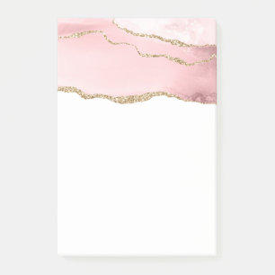 Post-it® Agate rose vierge avec ruban or Élégant