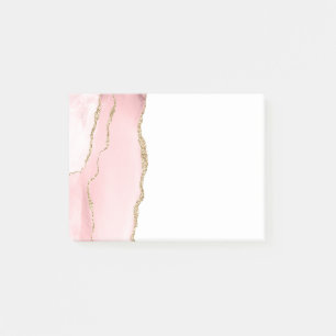 Post-it® Agate rose vierge avec ruban or Élégant