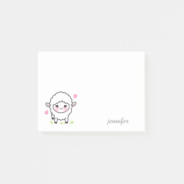 Post-it® Agneau animal de ferme mignon Personnaliser (Devant)