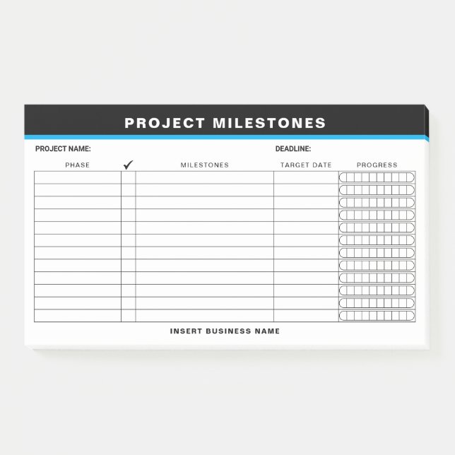 Post-it® Ajouter des jalons de projet de suivi de notes adh (Devant)