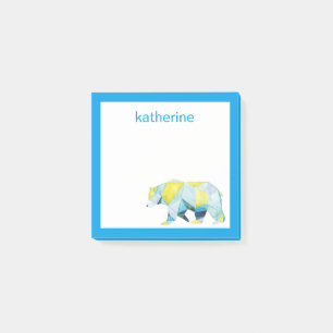 Post-it® Ajoutez votre animal   géométrique nommé d'ours
